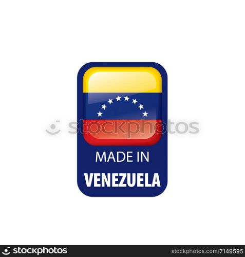 Venezuela national flag, vector illustration on a white background. Venezuela flag, vector illustration on a white background