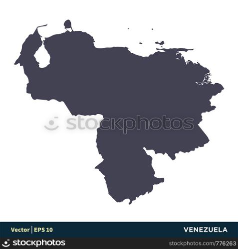 Venezuela - South America Countries Map Icon Vector Logo Template Illustration Design. Vector EPS 10.