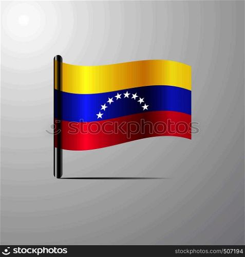 Venezuela waving Shiny Flag design vector