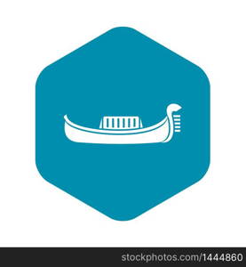 Venice gondola icon. Simple illustration of gondola vector icon for web. Venice gondola icon, simple style