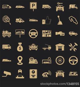 Venicle icons set. Simple style of 36 venicle vector icons for web for any design. Venicle icons set, simple style