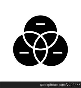 venn diagram glyph icon vector. venn diagram sign. isolated contour symbol black illustration. venn diagram glyph icon vector illustration
