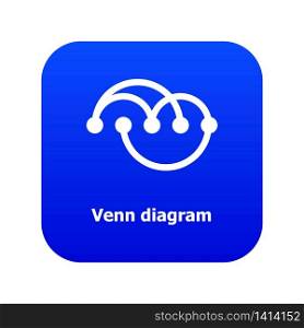 Venn diagramm icon blue vector isolated on white background. Venn diagramm icon blue vector