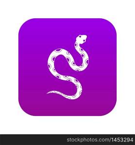 Venomous snake icon digital purple for any design isolated on white vector illustration. Venomous snake icon digital purple