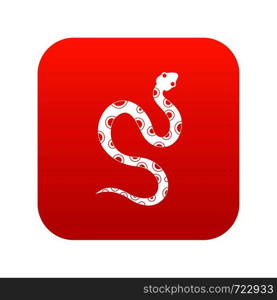 Venomous snake icon digital red for any design isolated on white vector illustration. Venomous snake icon digital red
