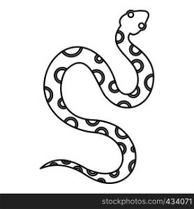 Venomous snake icon in outline style isolated on white background vector illustration. Venomous snake icon, outline style