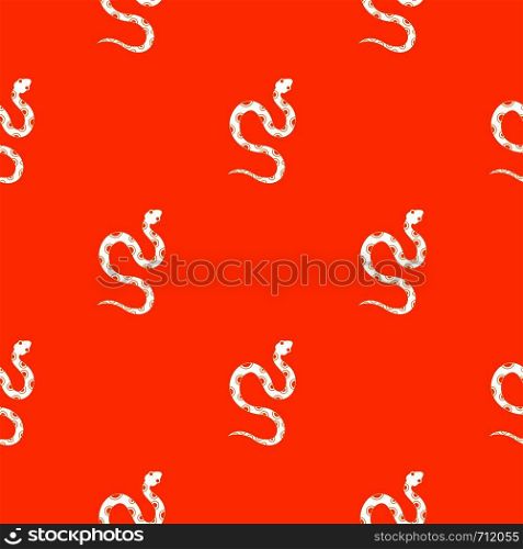 Venomous snake pattern repeat seamless in orange color for any design. Vector geometric illustration. Venomous snake pattern seamless