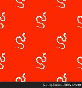 Venomous snake pattern repeat seamless in orange color for any design. Vector geometric illustration. Venomous snake pattern seamless