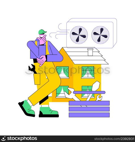 Ventilation system abstract concept vector illustration. Mechanical ventilation, airing and cooling system maintenance, exhaust fan, new air flow exchange, improve air quality abstract metaphor.. Ventilation system abstract concept vector illustration.