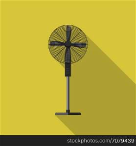 Ventilator flat icon. Ventilator flat icon with long shadow. Vector simple illustration of fan