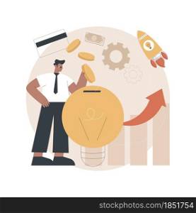 Venture investment abstract concept vector illustration. Venture capital, investment fund, startup financing process, angel investor, business growth, high-risk opportunity abstract metaphor.. Venture investment abstract concept vector illustration.