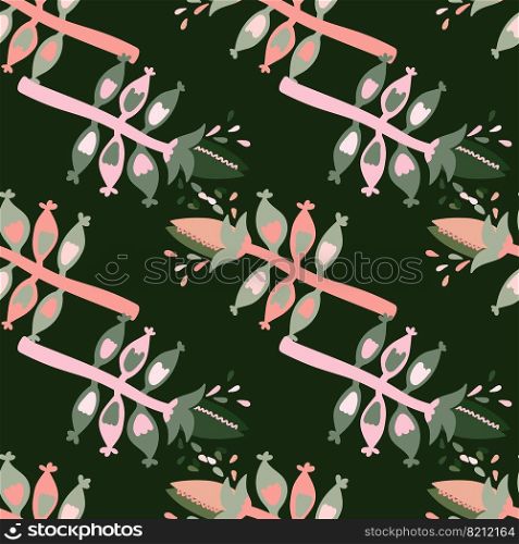 Venus flytrap flower seamless pattern. Contemporary botanical floral ornament. Strange plants endless wallpaper. Simple design for fabric, textile print, wrapping paper, cover. Vector illustration. Venus flytrap flower seamless pattern. Contemporary botanical floral ornament. Strange plants endless wallpaper.