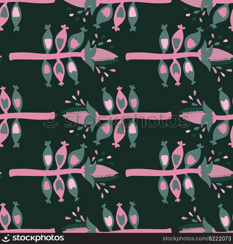 Venus flytrap flower seamless pattern. Contemporary botanical floral ornament. Strange plants endless wallpaper. Simple design for fabric, textile print, wrapping paper, cover. Vector illustration. Venus flytrap flower seamless pattern. Contemporary botanical floral ornament. Strange plants endless wallpaper.