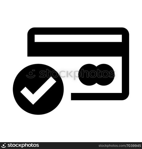 Verified credit card, icon on isolated background