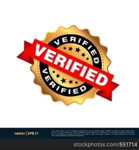 Verified Gold Seal Stamp Vector Template