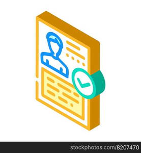 verified profile isometric icon vector. verified profile sign. isolated symbol illustration. verified profile isometric icon vector illustration