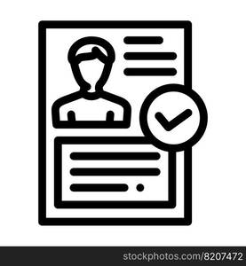 verified profile line icon vector. verified profile sign. isolated contour symbol black illustration. verified profile line icon vector illustration