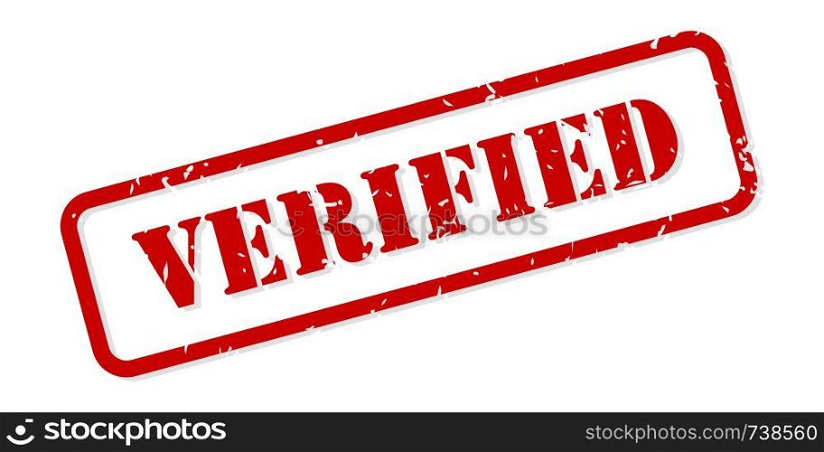 Verified red rubber stamp vector isolated