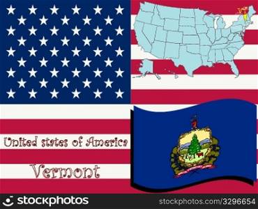 vermont state illustration, abstract vector art