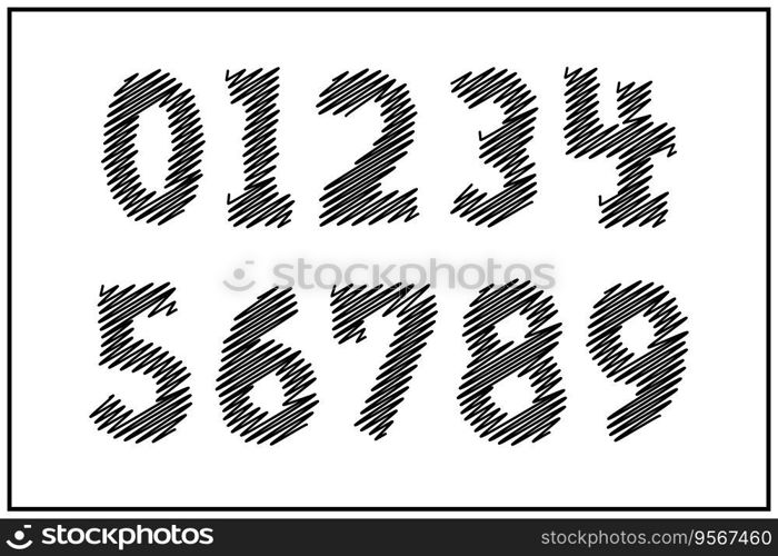 Versatile Collection of Scribble Creations Numbers for Various Uses