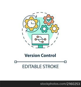 Version control concept icon. Safety of personal sensitive data abstract idea thin line illustration. Isolated outline drawing. Editable stroke. Roboto-Medium, Myriad Pro-Bold fonts used. Version control concept icon