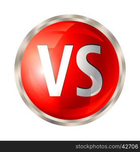 Versus button isolated. VS letters button. Versus logo isolated on white background. Fight competition symbol. Vector illustration.