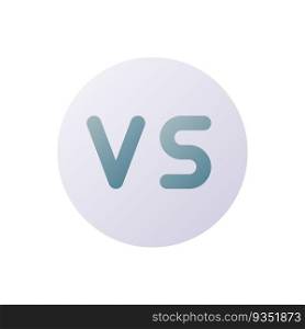 Versus button pixel perfect flat gradient two-color ui icon. Comparison options. Confrontation online. Simple filled pictogram. GUI, UX design for mobile application. Vector isolated RGB illustration. Versus button pixel perfect flat gradient two-color ui icon