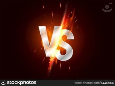 Versus screen. Vs battle headline, conflict duel between Red and Black teams. Confrontation fight competition. Boxing martial arts fighter match