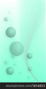 Vertical abstract fresh mint background with light bubbles and gradient. Geometric fantasy