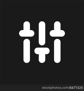 Vertical adjustment dark mode glyph ui icon. Sound control. Music level. User interface design. White silhouette symbol on black space. Solid pictogram for web, mobile. Vector isolated illustration. Vertical adjustment dark mode glyph ui icon