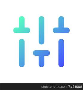 Vertical adjustment pixel perfect gradient linear ui icon. Sound control. Volume bar. Music level adjust. Line color user interface symbol. Modern style pictogram. Vector isolated outline illustration. Vertical adjustment pixel perfect gradient linear ui icon