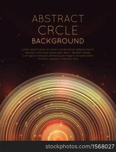 Vertical banner with abstract glowing background with concentric circles, glitter and space for text. Shine halos. Template with techno ring for slides, covers and your design.. Vertical banner with abstract glowing background with concentric circles, glitter and space for text. Shine halos.