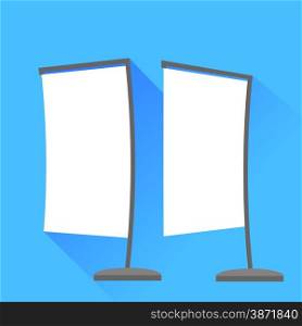 Vertical Banners Isolated on Blue Background. Long Shadow.. Vertical Banners