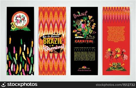 Vertical banners set with Brazil Carnival Backgrounds. Elements for design. Vertical banners set with Brazil Carnival Backgrounds.