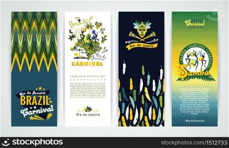 Vertical banners set with Brazil Carnival Backgrounds. Elements for design. Vertical banners set with Brazil Carnival Backgrounds.