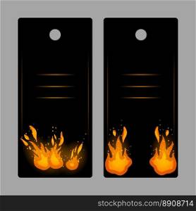 Vertical banners-tags with fire. Vertical banners-tags with fire flame vector illustration