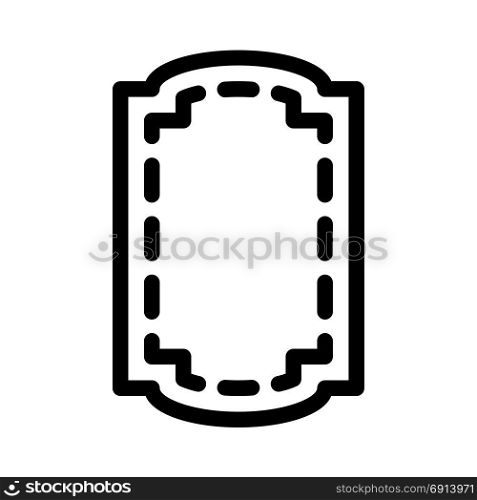 vertical dashed frame, icon on isolated background