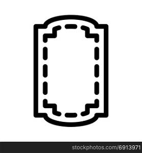 vertical dashed frame, icon on isolated background