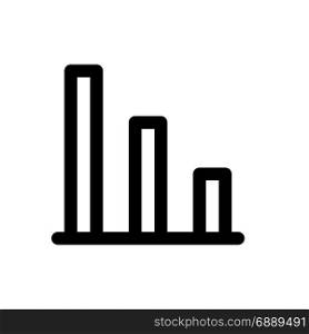 vertical down bar chart, icon on isolated background