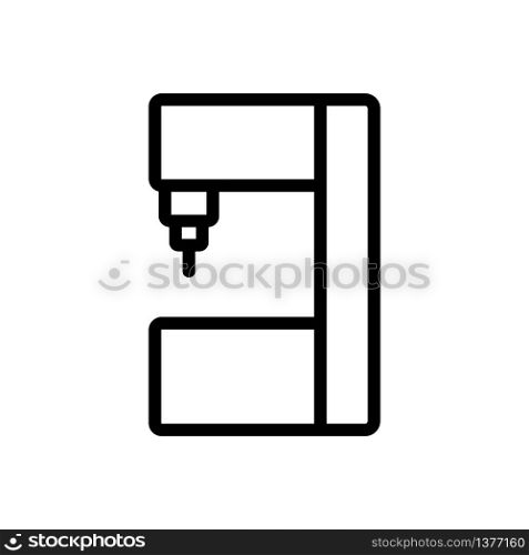 vertical drilling machine icon vector. vertical drilling machine sign. isolated contour symbol illustration. vertical drilling machine icon vector outline illustration