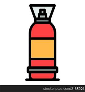 Vertical gas cylinder icon. Outline vertical gas cylinder vector icon color flat isolated. Vertical gas cylinder icon color outline vector