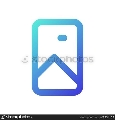 Vertical picture pixel perfect gradient linear ui icon. Multimedia. Photo and video format. Line color user interface symbol. Modern style pictogram. Vector isolated outline illustration. Vertical picture pixel perfect gradient linear ui icon