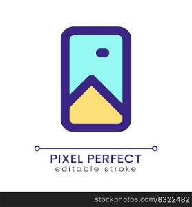 Vertical picture pixel perfect RGB color ui icon. Photo and video format. Simple filled line element. GUI, UX design for mobile app. Vector isolated pictogram. Editable stroke. Poppins font used. Vertical picture pixel perfect RGB color ui icon
