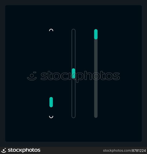 Vertical scrollbar UI element template. Editable isolated vector dashboard component. Flat user interface. Visual data presentation. Web design widget for mobile application with dark theme. Vertical scrollbar UI element template