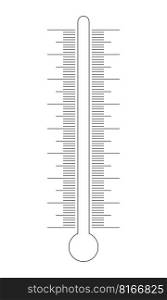 Vertical thermometer scale with glass tube silhouette. Graphic template for weather meteorological measuring temperature tool. Vector outline illustration. Vertical thermometer scale with glass tube silhouette. Graphic template for weather meteorological measuring temperature tool