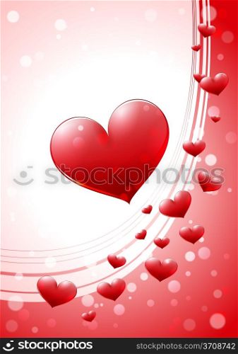 Vertical Valentine&rsquo;s Day card with glossy heart