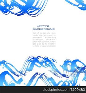 Vertical vector blue banner in modern asian style. Grunge brush strokes template for your text.