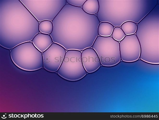 Very creative abstraction from soap bubbles using blue and purple tones with smooth gradation