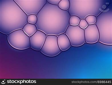 Very creative abstraction from soap bubbles using blue and purple tones with smooth gradation