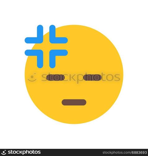 very tired emoji, icon on isolated background,